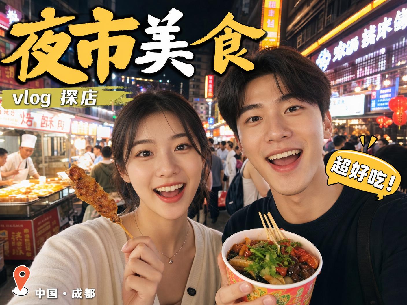 51短视频-【51短视频】成都夜市美食探店传媒Vlog，超好吃！